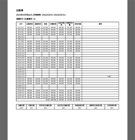 出勤予定 